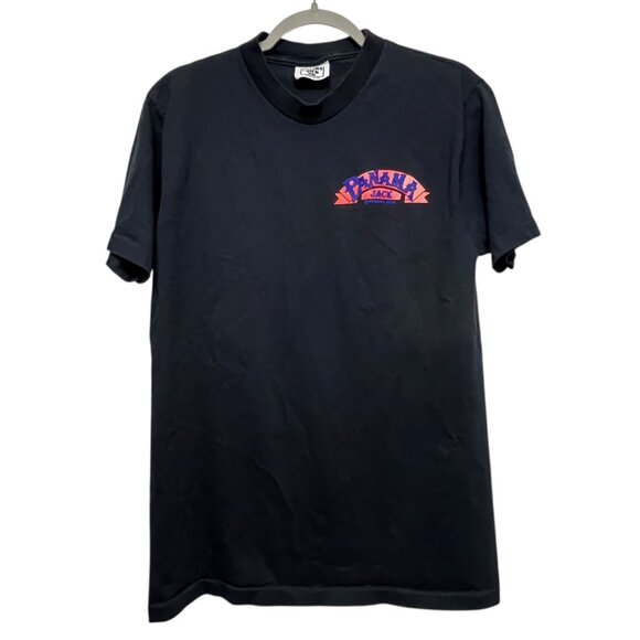 Vintage 90s Panama Jack Florida T-Shirt Single Stitch Size L Black USA - Picture 1 of 8